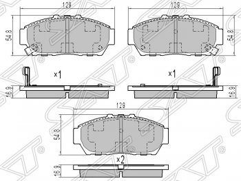 1 179 р. Колодки тормозные передние SAT  Honda Integra  DB6,DB7,DB8,DB9 (1993-1995) седан дорестайлинг  с доставкой в г. Санкт‑Петербург. Увеличить фотографию 1