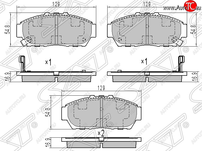 1 179 р. Колодки тормозные передние SAT  Honda Integra  DB6,DB7,DB8,DB9 (1993-1995) седан дорестайлинг  с доставкой в г. Санкт‑Петербург