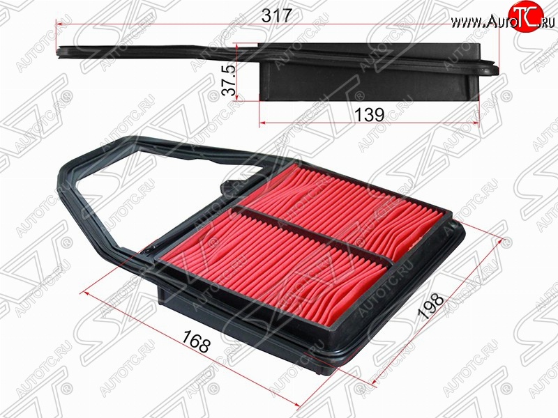 339 р. Фильтр воздушный двигателя SAT  Honda Civic (ES,  EP,  EU,  FD,  FK,FN), Edix, FR-V, Stream (1 RN1,RN3,  1 RN2,RN4, RN1, RN3, RN5)  с доставкой в г. Санкт‑Петербург