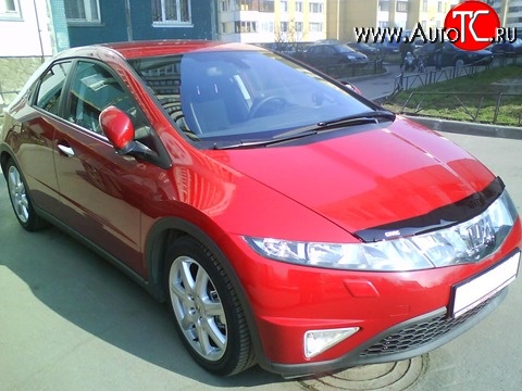 2 069 р. Дефлектор капота NovLine Honda Civic FK,FN хэтчбэк 5 дв. дорестайлинг (2005-2008)  с доставкой в г. Санкт‑Петербург