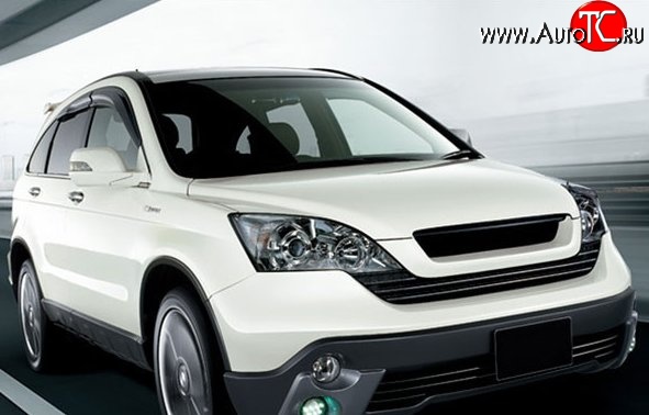 2 399 р. Решётка радиатора M-VRS Honda CR-V RE1,RE2,RE3,RE4,RE5,RE7 дорестайлинг (2007-2010) (Неокрашенная)  с доставкой в г. Санкт‑Петербург