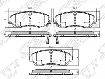 1 349 р. Колодки тормозные передние SAT Honda CR-V RE1,RE2,RE3,RE4,RE5,RE7 рестайлинг (2009-2012)  с доставкой в г. Санкт‑Петербург. Увеличить фотографию 1