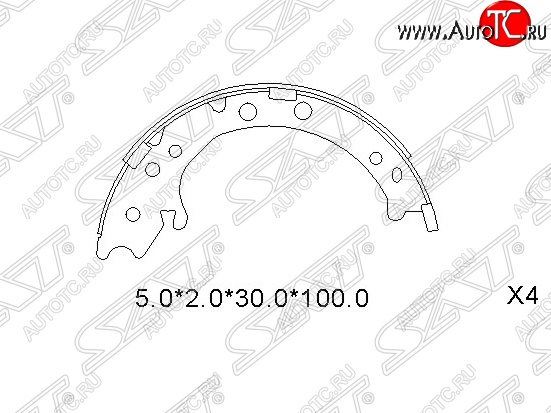 1 649 р. Колодки ручного тормоза SAT Honda CR-V RE1,RE2,RE3,RE4,RE5,RE7 дорестайлинг (2007-2010)  с доставкой в г. Санкт‑Петербург