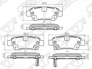 849 р. Колодки тормозные задние SAT  Honda CR-V  RE1,RE2,RE3,RE4,RE5,RE7 (2007-2012) дорестайлинг, рестайлинг  с доставкой в г. Санкт‑Петербург. Увеличить фотографию 1