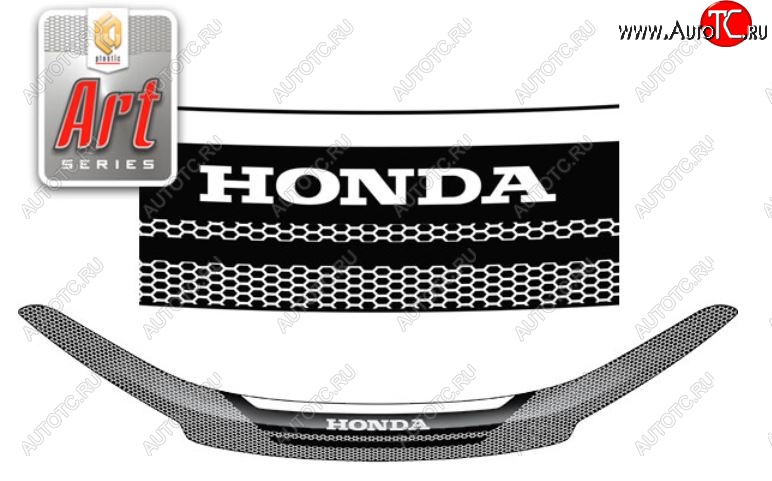 1 989 р. Дефлектор капота CA-Plastiс  Honda CR-V  RM1,RM3,RM4 (2012-2015) (Серия Art серебро)  с доставкой в г. Санкт‑Петербург