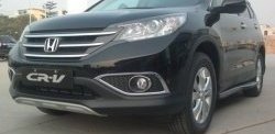 9 749 р. Накладка на передний бампер CT Honda CR-V RM1,RM3,RM4 дорестайлинг (2012-2015) (Неокрашенная)  с доставкой в г. Санкт‑Петербург. Увеличить фотографию 2