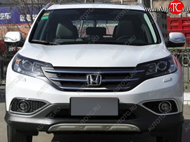 9 749 р. Накладка на передний бампер CT Honda CR-V RM1,RM3,RM4 дорестайлинг (2012-2015) (Неокрашенная)  с доставкой в г. Санкт‑Петербург