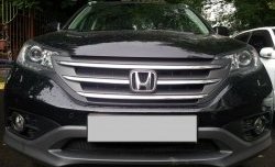 1 469 р. Сетка на бампер (2.0) Russtal (черная)  Honda CR-V  RM1,RM3,RM4 (2012-2015)  с доставкой в г. Санкт‑Петербург. Увеличить фотографию 1