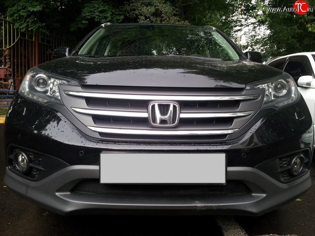 1 469 р. Сетка на бампер (2.0) Russtal (черная)  Honda CR-V  RM1,RM3,RM4 (2012-2015)  с доставкой в г. Санкт‑Петербург