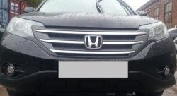 2 249 р. Сетка на бампер (2.4) Russtal (черная) Honda CR-V RM1,RM3,RM4 дорестайлинг (2012-2015)  с доставкой в г. Санкт‑Петербург. Увеличить фотографию 4