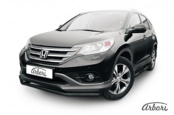 6 209 р. Защита переднего бампера Arbori (черная, 1 труба d57 mm).  Honda CR-V  RM1,RM3,RM4 (2012-2015) дорестайлинг  с доставкой в г. Санкт‑Петербург. Увеличить фотографию 1