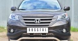 13 549 р. Защита переднего бампера (Ø63 мм волна, нержавейка, 2.4) Russtal Honda CR-V RM1,RM3,RM4 дорестайлинг (2012-2015)  с доставкой в г. Санкт‑Петербург. Увеличить фотографию 1