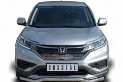 13 549 р. Защита переднего бампера (Ø63 мм волна, нержавейка, 2.0) Russtal Honda CR-V RM1,RM3,RM4 дорестайлинг (2012-2015)  с доставкой в г. Санкт‑Петербург. Увеличить фотографию 1