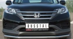 12 499 р. Одинарная защита переднего бампера диаметром 63 мм Russtal Honda CR-V RM1,RM3,RM4 дорестайлинг (2012-2015)  с доставкой в г. Санкт‑Петербург. Увеличить фотографию 1