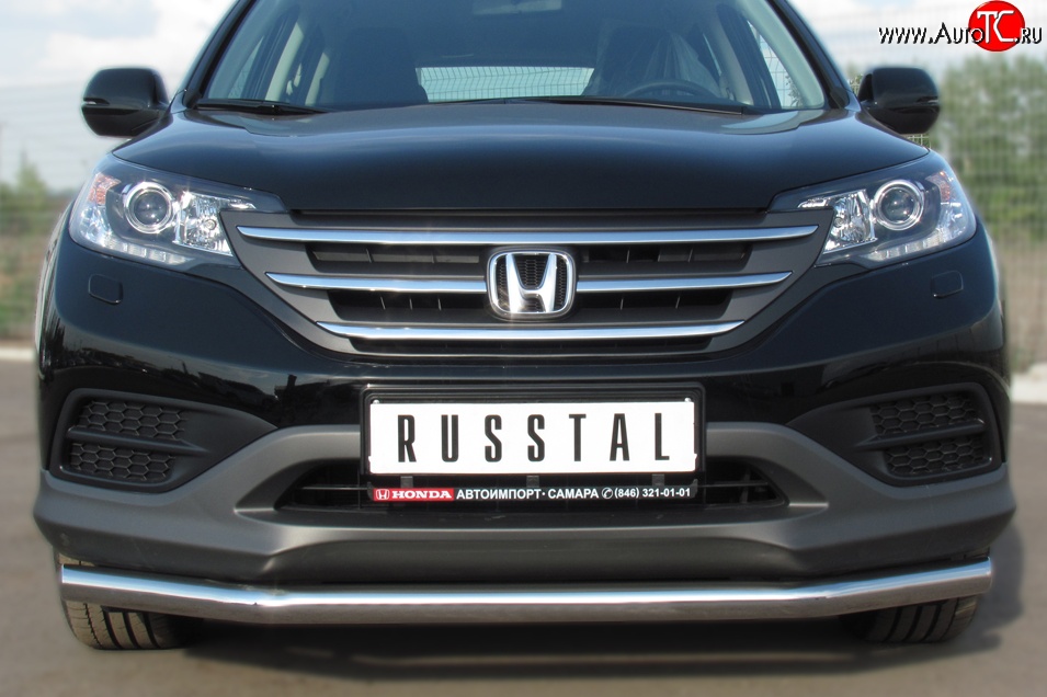 12 499 р. Одинарная защита переднего бампера диаметром 63 мм Russtal  Honda CR-V  RM1,RM3,RM4 (2012-2015) дорестайлинг  с доставкой в г. Санкт‑Петербург