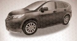 14 999 р. Алюминиевые пороги Slitkoff Optima Black  Honda CR-V  RM1,RM3,RM4 (2012-2015) дорестайлинг  с доставкой в г. Санкт‑Петербург. Увеличить фотографию 2