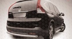 9 399 р. Защита заднего бампера из трубы диаметром 76 мм Slitkoff  Honda CR-V  RM1,RM3,RM4 (2012-2015) дорестайлинг (Нержавейка, Полированная)  с доставкой в г. Санкт‑Петербург. Увеличить фотографию 1