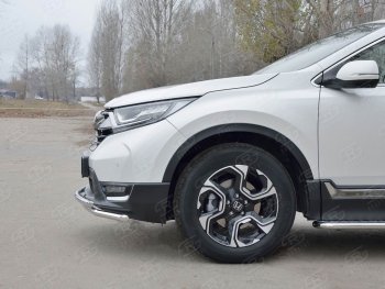 17 449 р. Защита переднего бампера (2 трубыØ42 мм, нержавейка) SLITKOFF  Honda CR-V  RW,RT (2016-2020) дорестайлинг  с доставкой в г. Санкт‑Петербург. Увеличить фотографию 3