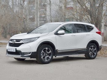 17 449 р. Защита переднего бампера (2 трубыØ42 мм, нержавейка) SLITKOFF  Honda CR-V  RW,RT (2016-2020) дорестайлинг  с доставкой в г. Санкт‑Петербург. Увеличить фотографию 1