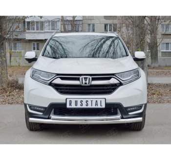 14 999 р. Защита переднего бампера (2 трубыØ63 и 42 мм, нержавейка) Russtal  Honda CR-V  RW,RT (2016-2020) дорестайлинг  с доставкой в г. Санкт‑Петербург. Увеличить фотографию 2