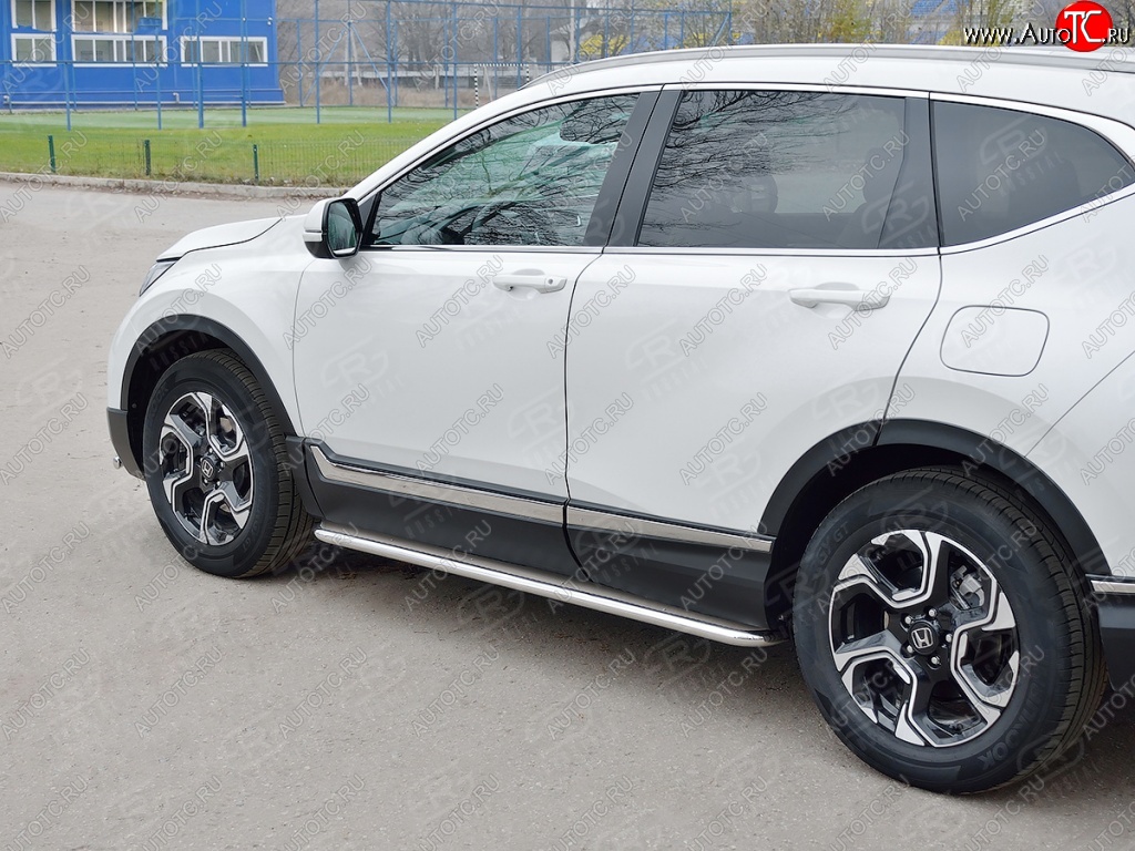 38 999 р. Широкая защита порогов SLITKOFF v3 Honda CR-V RW,RT дорестайлинг (2016-2020)  с доставкой в г. Санкт‑Петербург