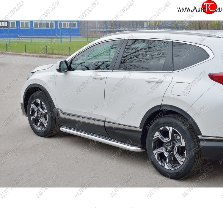 33 999 р. Широкая защита порогов из трубы диаметром 63 мм SLITKOFF v2 Honda CR-V RW,RT дорестайлинг (2016-2020)  с доставкой в г. Санкт‑Петербург