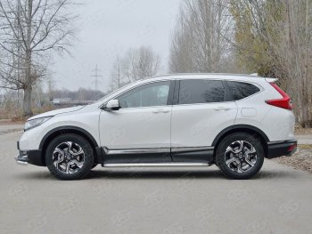 43 999 р. Широкая защита порогов из трубы диаметром 63 мм SLITKOFF v3 Honda CR-V RW,RT дорестайлинг (2016-2020)  с доставкой в г. Санкт‑Петербург. Увеличить фотографию 2