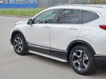 43 999 р. Широкая защита порогов из трубы диаметром 63 мм SLITKOFF v3 Honda CR-V RW,RT дорестайлинг (2016-2020)  с доставкой в г. Санкт‑Петербург. Увеличить фотографию 3