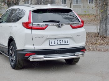 17 799 р. Защита заднего бампера (Ø63 и 42, дуги, нержавейка) SLITKOFF Honda CR-V RW,RT дорестайлинг (2016-2020)  с доставкой в г. Санкт‑Петербург. Увеличить фотографию 2