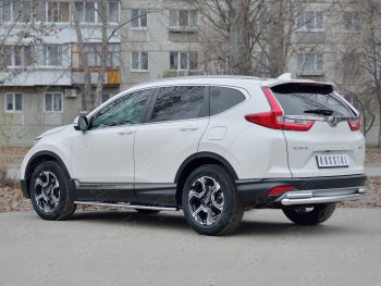 17 799 р. Защита заднего бампера (Ø63 и 42, дуги, нержавейка) SLITKOFF Honda CR-V RW,RT дорестайлинг (2016-2020)  с доставкой в г. Санкт‑Петербург. Увеличить фотографию 3