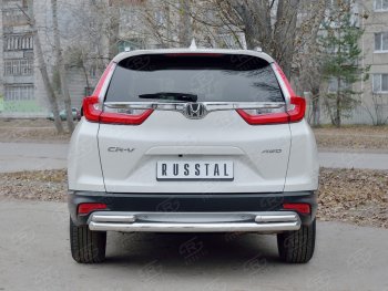 Защита заднего бампера (Ø63 и 42, дуги, нержавейка) SLITKOFF Honda (Хонда) CR-V (СР-В)  RW,RT (2016-2020) RW,RT дорестайлинг