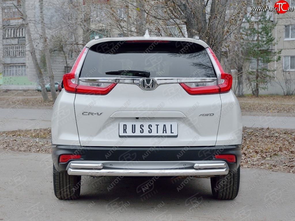 17 799 р. Защита заднего бампера (Ø63 и 42, дуги, нержавейка) SLITKOFF Honda CR-V RW,RT дорестайлинг (2016-2020)  с доставкой в г. Санкт‑Петербург