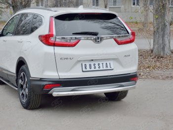 15 999 р. Защита заднего бампера (Ø63 мм, нержавейка) SLITKOFF Honda CR-V RW,RT дорестайлинг (2016-2020)  с доставкой в г. Санкт‑Петербург. Увеличить фотографию 3