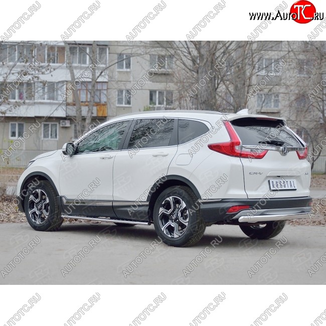 15 649 р. Защита заднего бампера (Ø75x42 мм, нержавейка) Russtal Honda CR-V RW,RT дорестайлинг (2016-2020)  с доставкой в г. Санкт‑Петербург