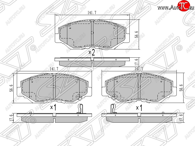 1 499 р. Колодки тормозные SAT (передние) Honda Accord CL седан дорестайлинг (2002-2005)  с доставкой в г. Санкт‑Петербург