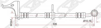 1 129 р. Тормозной шланг передний SAT (правый)  Honda Fit ( GE,  2) - Jazz  с доставкой в г. Санкт‑Петербург. Увеличить фотографию 1