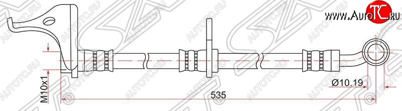 1 129 р. Тормозной шланг передний SAT (правый)  Honda Fit ( GE,  2) - Jazz  с доставкой в г. Санкт‑Петербург