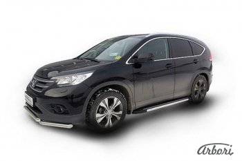 12 509 р. Порожки для ног Arbori Luxe Black Honda CR-V RM1,RM3,RM4 рестайлинг (2014-2018)  с доставкой в г. Санкт‑Петербург. Увеличить фотографию 2