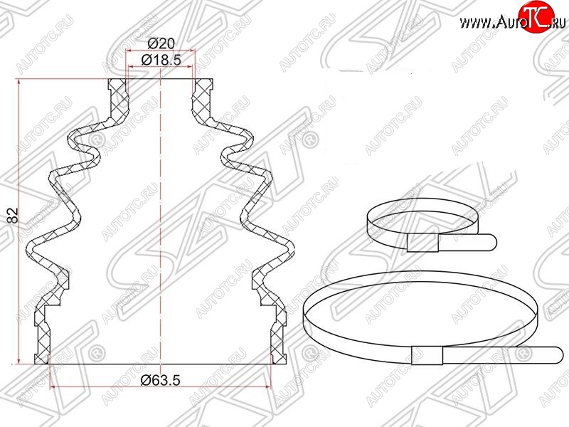 399 р. Пыльник ШРУСа (наружный) SAT  Honda Fit  1 (2001-2007), Mazda 323/Familia  седан (1998-2004)  с доставкой в г. Санкт‑Петербург