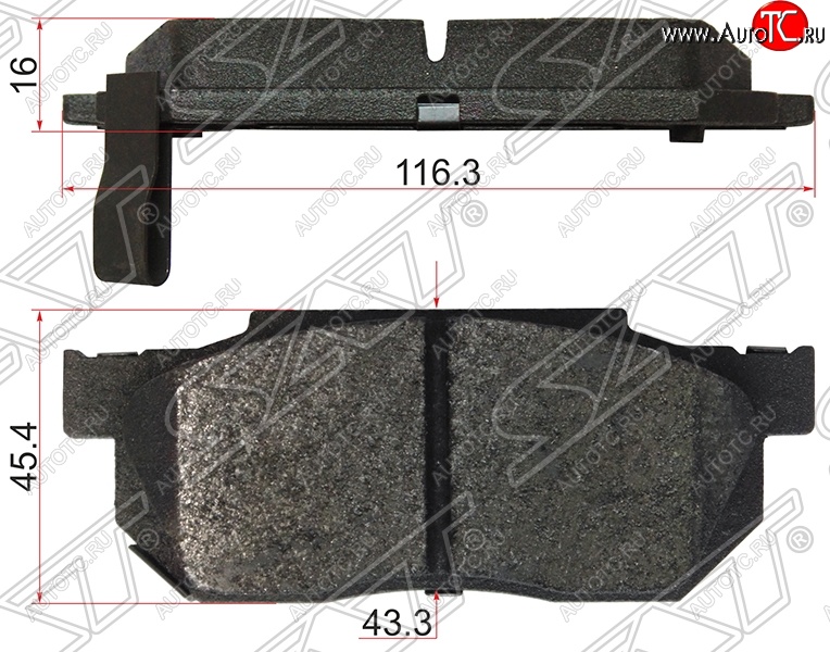 889 р. Колодки тормозные передние SAT Honda Fit 1 GD дорестайлинг (2001-2004)  с доставкой в г. Санкт‑Петербург