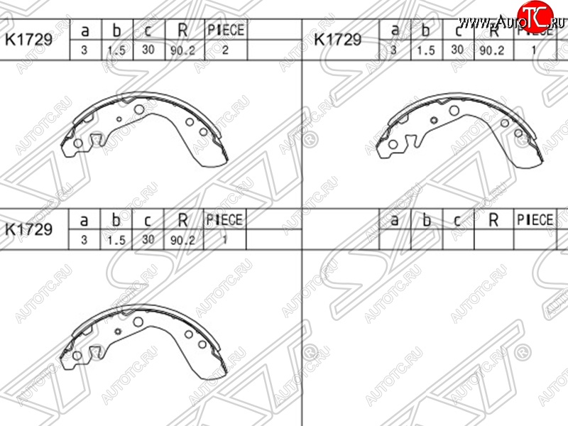 1 499 р. Колодки тормозные SAT (задние) Honda Jazz (2001-2008)  с доставкой в г. Санкт‑Петербург