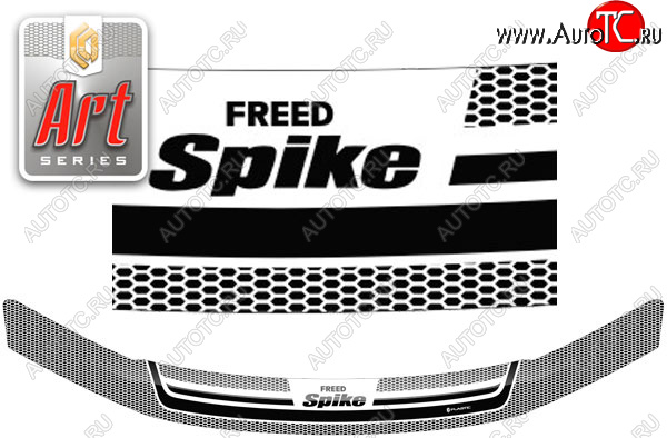 1 989 р. Дефлектор капота CA-Plastiс  Honda Freed Spike  1 (2010-2011) (Серия Art графит)  с доставкой в г. Санкт‑Петербург