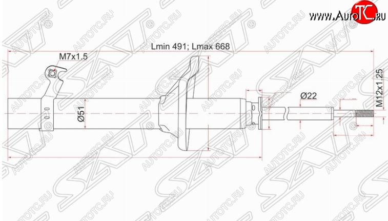 3 499 р. Левый амортизатор передний SAT  Honda HR-V ( GH1,GH2,  GH3, GH4,  GH1, GH2) (1998-2005) дорестайлинг 3 дв., дорестайлинг 5 дв., рестайлинг 3 дв., рестайлинг 5 дв.  с доставкой в г. Санкт‑Петербург