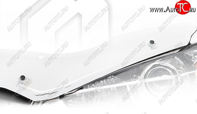 2 299 р. Дефлектор капота CA-Plastiс  Honda Jazz (2008-2015) (Шелкография белая)  с доставкой в г. Санкт‑Петербург