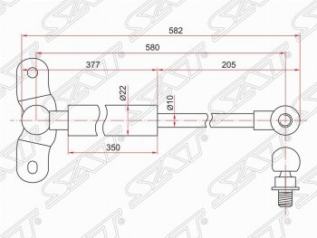 989 р. Левый упор крышки багажника SAT (газовый)  Honda Odyssey  2 (1999-2003)  с доставкой в г. Санкт‑Петербург. Увеличить фотографию 1