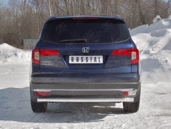 20 999 р. Защита заднего бампера (Ø63 мм, нержавейка) SLITKOFF  Honda Pilot  YF6 (2016-2019) дорестайлинг  с доставкой в г. Санкт‑Петербург. Увеличить фотографию 4