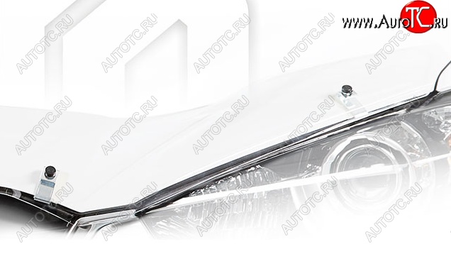 1 799 р. Дефлектор капота CA-Plastiс  Honda Pilot  YF4 (2008-2015) (Classic прозрачный, Без надписи)  с доставкой в г. Санкт‑Петербург