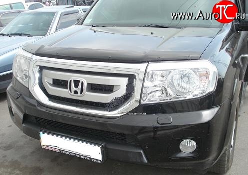 2 999 р. Дефлектор капота NovLine Honda Pilot YF4 дорестайлинг (2008-2011)  с доставкой в г. Санкт‑Петербург