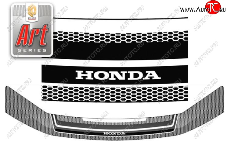 2 099 р. Дефлектор капота RK CA-Plastic  Honda StepWagon  4 RK (2009-2012) (Серия Art графит)  с доставкой в г. Санкт‑Петербург