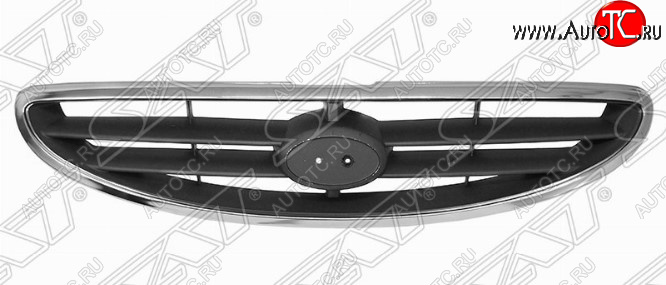 1 569 р. Решётка радиатора SAT  Hyundai Accent  седан ТагАЗ (2001-2012) (Неокрашенная)  с доставкой в г. Санкт‑Петербург